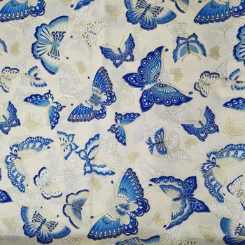 Красивая Широкая хлопчатобумажная ткань с принтом бабочки 140 см, лоскутное шитье, материал для лоскутного шитья, платье для девочек 
