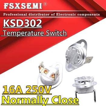 KSD302 16A 250V Керамический KSD301 Нормально Закрытый Переключатель Температуры Термостат 40 45 60 65 75 85C 95 100 110C 130C 150C 180C 190C