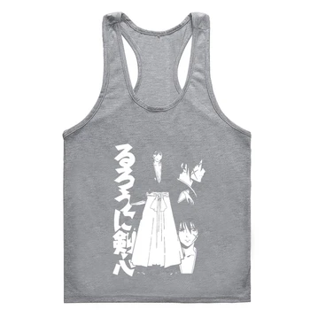 Rurouni Kenshin Anime gym спортивная одежда для мужчин, Винтажная майка из 100% Хлопка, мужская с круглым вырезом, без рукавов, майка для мужчин, Новая Arriva