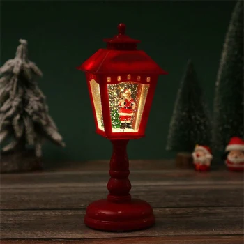 Рождественская Настольная Лампа Ночник Музыкальная Шкатулка На Батарейках Для Домашнего Рождества Новый Год