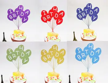 1шт Разноцветный флаг для торта с Днем Рождения, Топпер, Воздушные флаги для свадьбы, Дня рождения, Украшения для выпечки торта