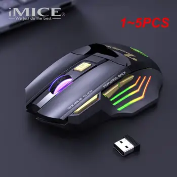 1 ~ 5ШТ Перезаряжаемая беспроводная мышь Gamer Игровая мышь Компьютерная Эргономичная Mause С подсветкой RGB, бесшумные мыши для